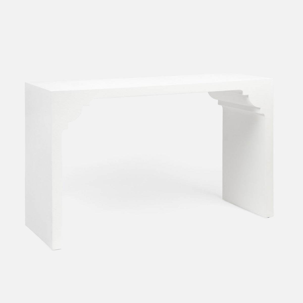 Felton Console Table - Designer White Faux Jute 50 Inch