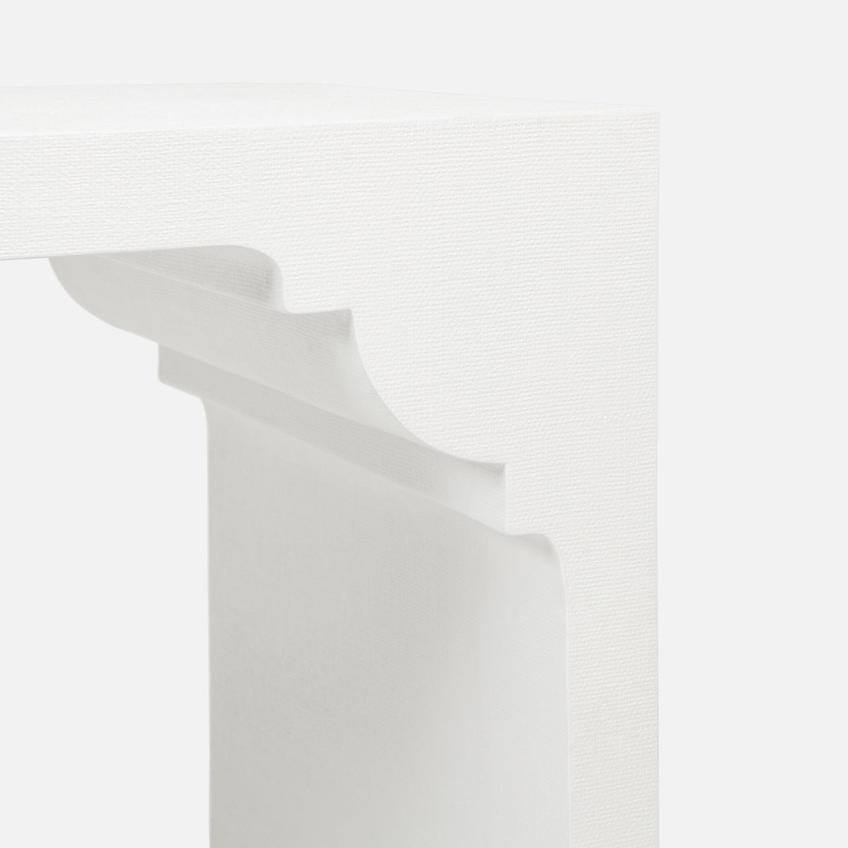 Felton Console Table - Designer White Faux Jute 50 Inch