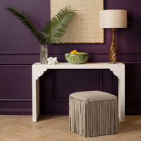 Felton Console Table - Designer White Faux Jute 50 Inch