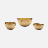 Forba Bowl Set of 3 - Satin Brass Metal