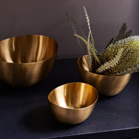 Forba Bowl Set of 3 - Satin Brass Metal