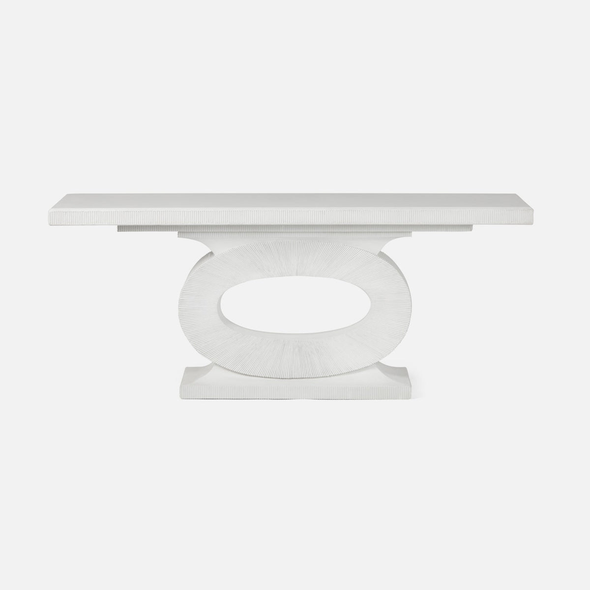 Grier Outdoor Console Table - White Plaster Reconstituted Stone 78 Inch Length
