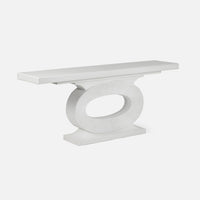 Grier Outdoor Console Table - White Plaster Reconstituted Stone 78 Inch Length