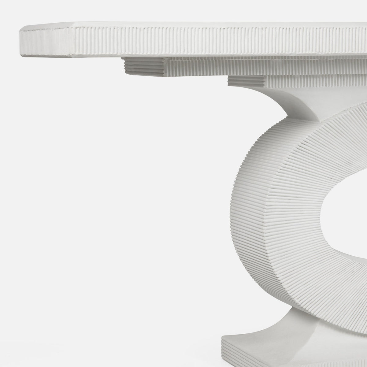 Grier Outdoor Console Table - White Plaster Reconstituted Stone 78 Inch Length