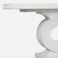 Grier Outdoor Console Table - White Plaster Reconstituted Stone 78 Inch Length