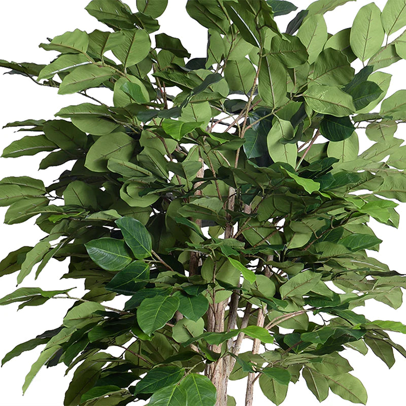 Faux banyan tree with natural trunk