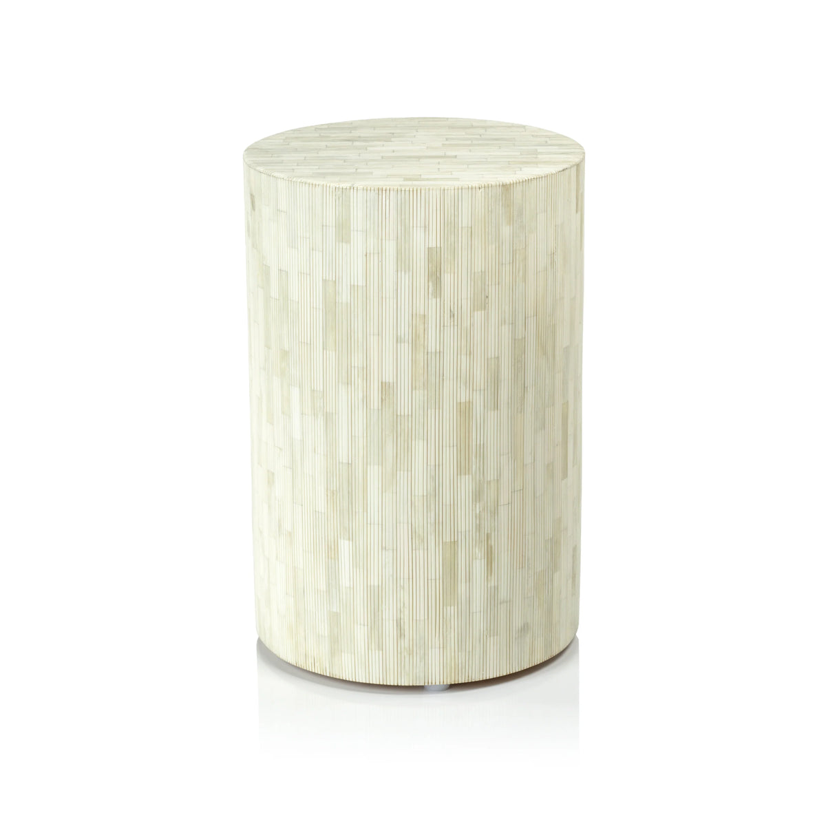 Pinstripe Round Stool - Natural Bone Inlay