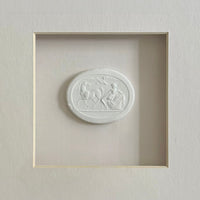 Equus Albus Intaglio 1 Framed Artwork - 16 x 16