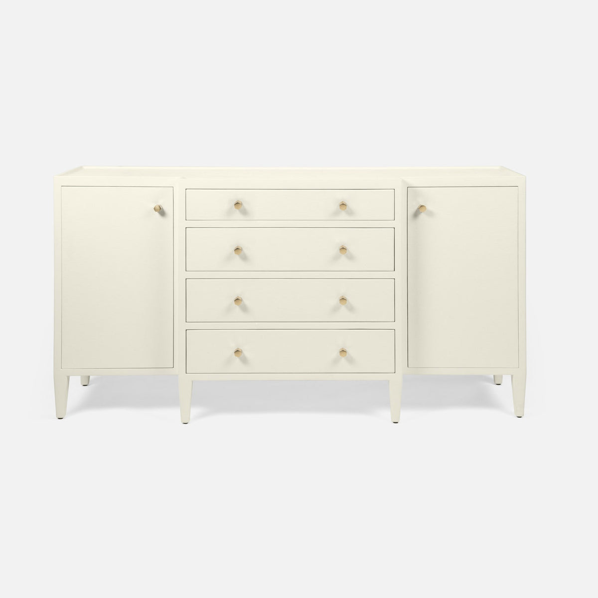 Jarin Buffet - Deep Drawer White Faux Belgian Linen