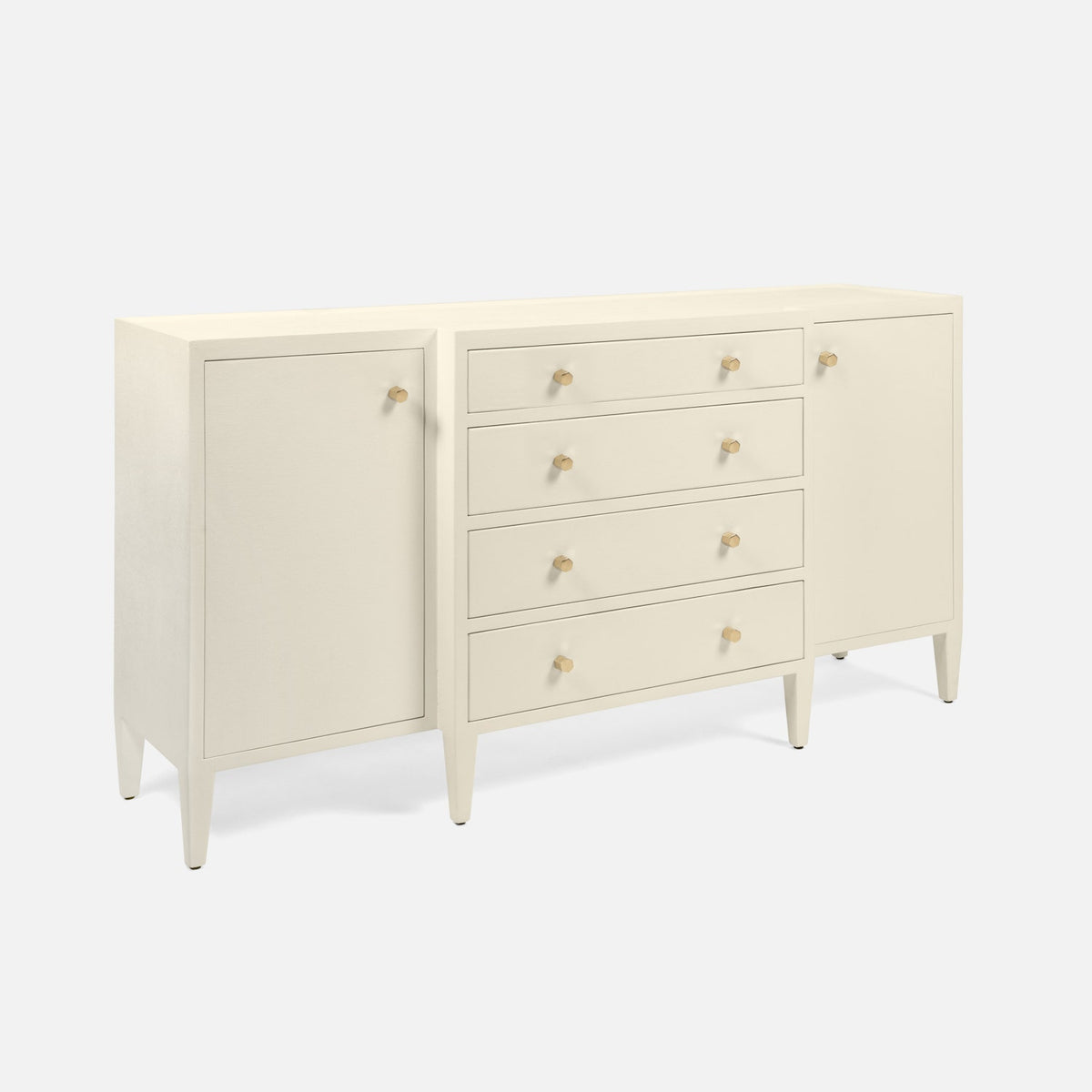 Jarin Buffet - Deep Drawer White Faux Belgian Linen