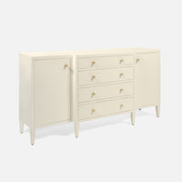 Jarin Buffet - Deep Drawer White Faux Belgian Linen
