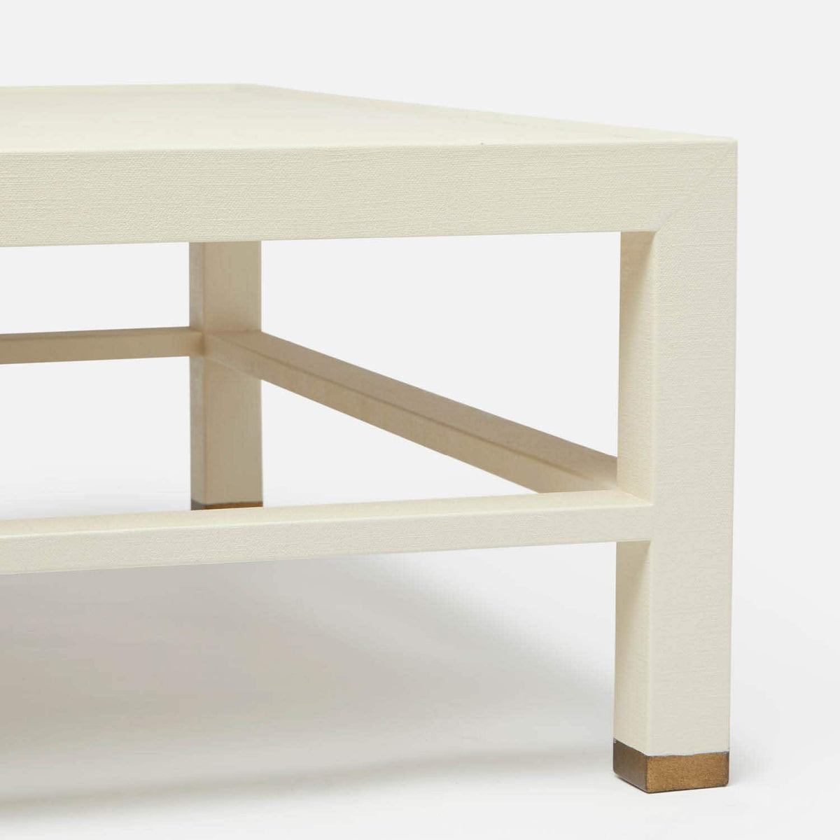 Jarin Coffee Table - White Faux Belgian Linen 60 x 60