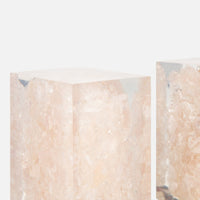 Jessie Bookends - Pale Pink Quartz and Clear Resin