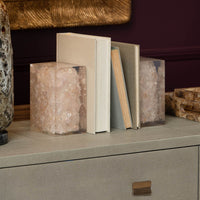 Jessie Bookends - Pale Pink Quartz and Clear Resin