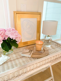 Small crystal table lamp in living room