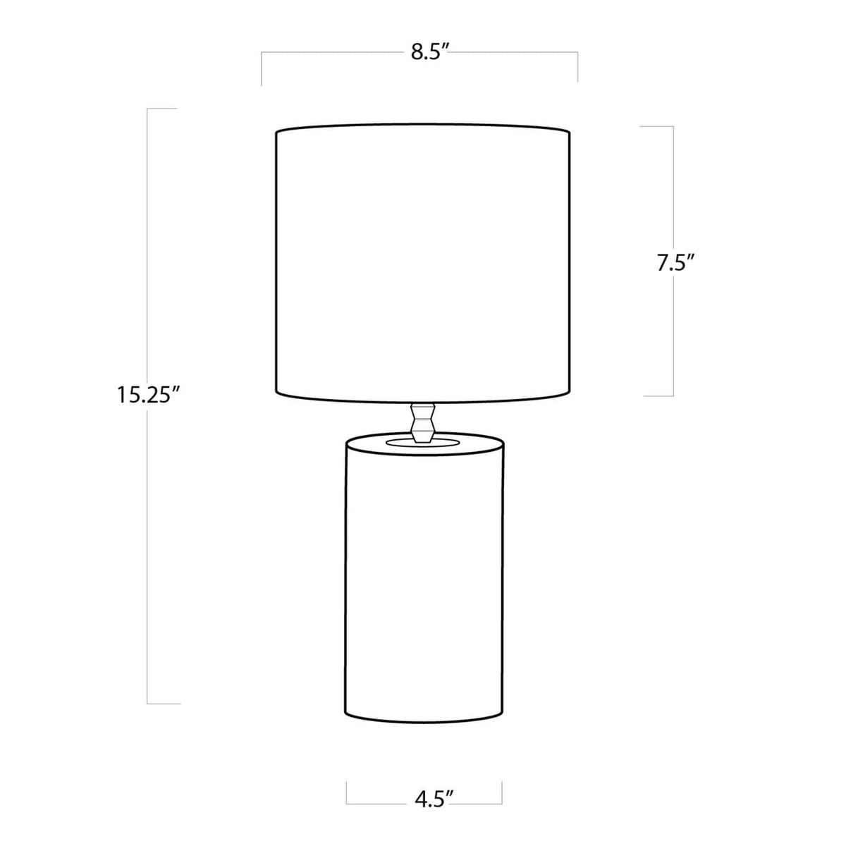 Dimensions of small Juliet crystal table lamp