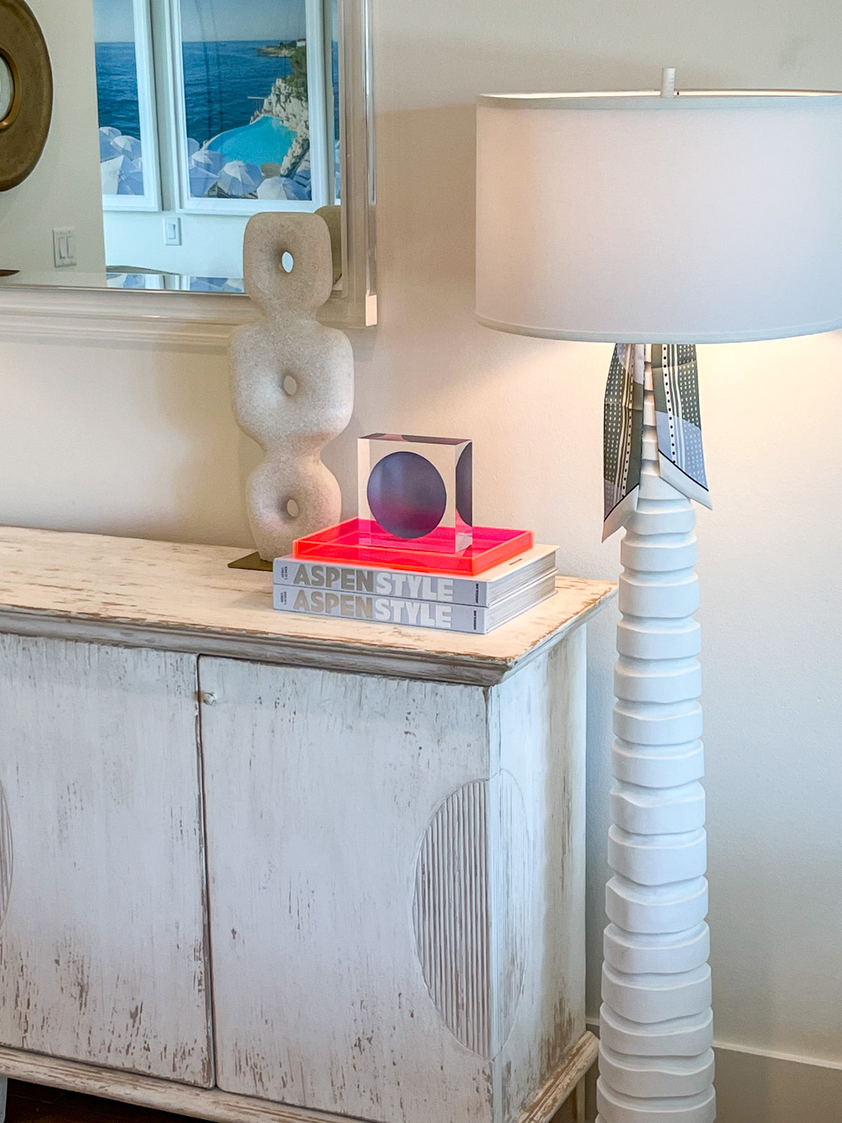Kaleen Floor Lamp - Matte White Resin