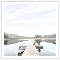 Lake Retreat Photograph Artwork Matte White Frame - 41.5 x 41.5
