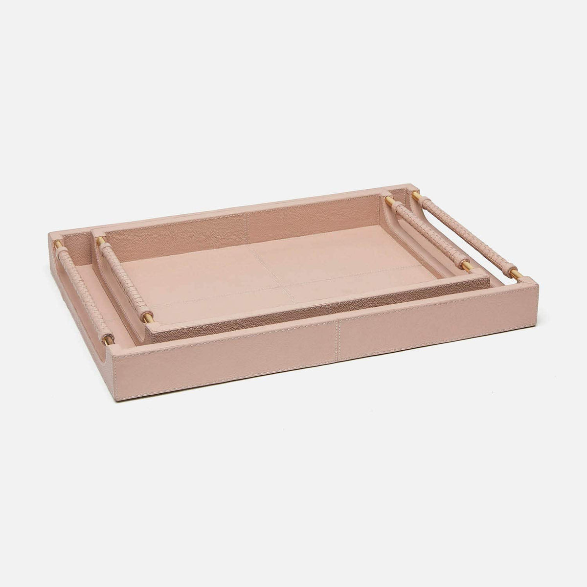 Lenora Trays - Set of 2 Dusty Rose Full Grain Leather