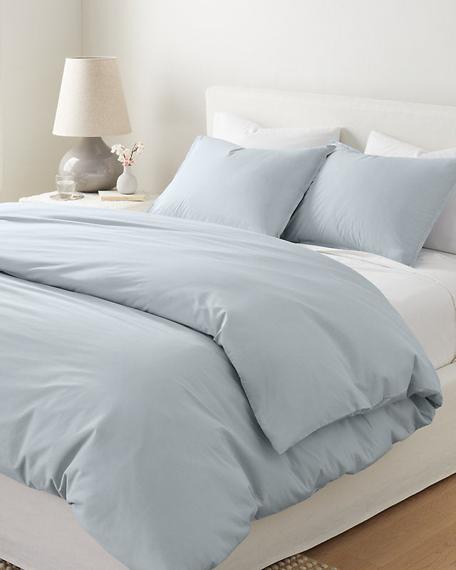 Suave Egyptian Cotton Sateen Duvet Cover - Pale Blue