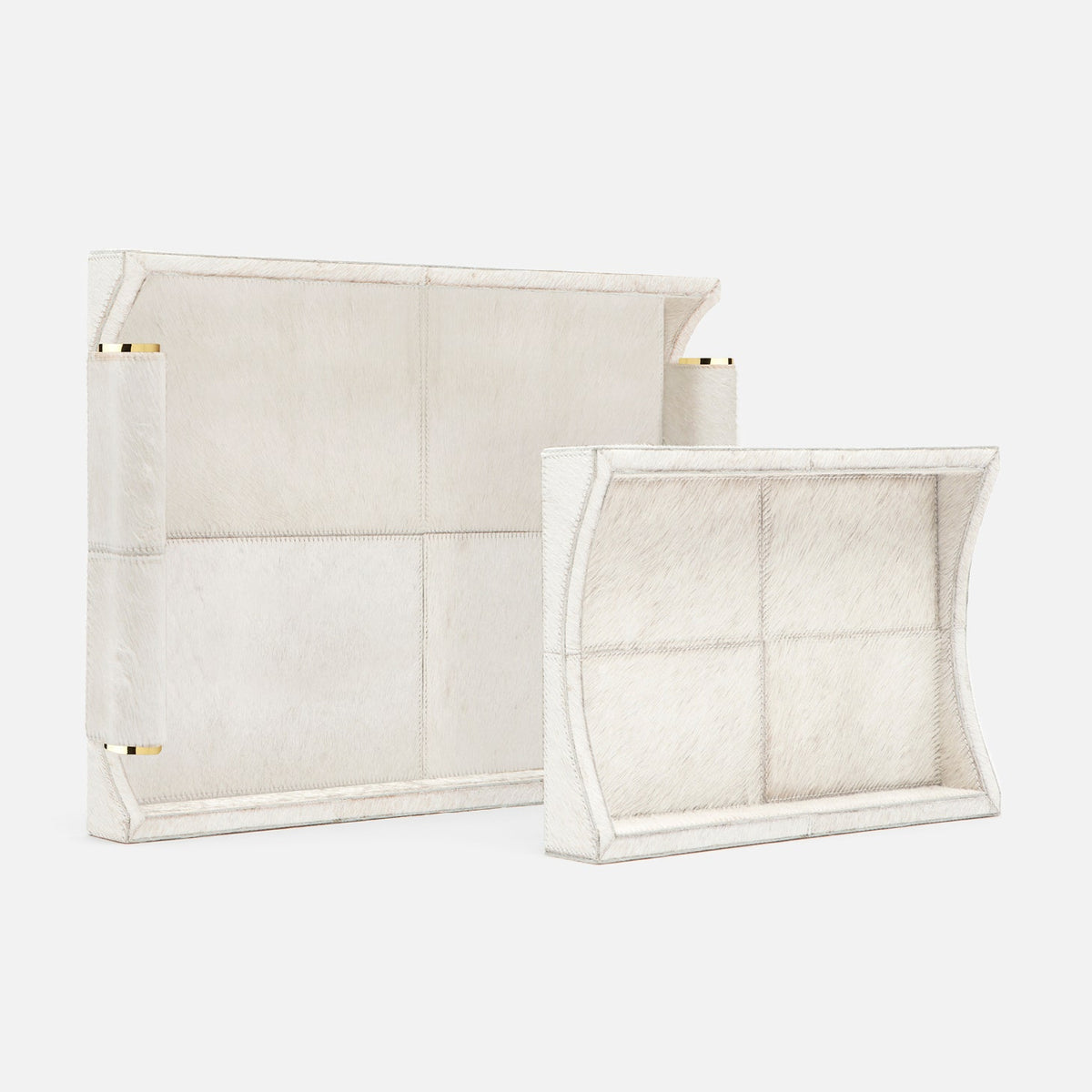 Nate Trays - Set of 2 Natural White Hair-On-Hide