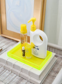 Medium Slim Acrylic Tray - Neon Yellow