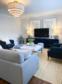 Neutral Swirl artwork by Thom Filicia in gray frames