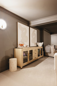Neutral Swirl artwork by Thom Filicia in living room