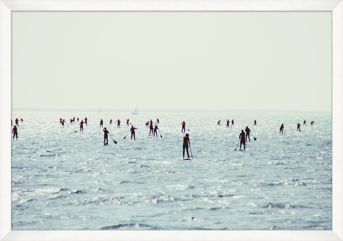 Paddle Board Fleet by Nathan Turner Photograph Artwork Matte White Frame - 47 x 33