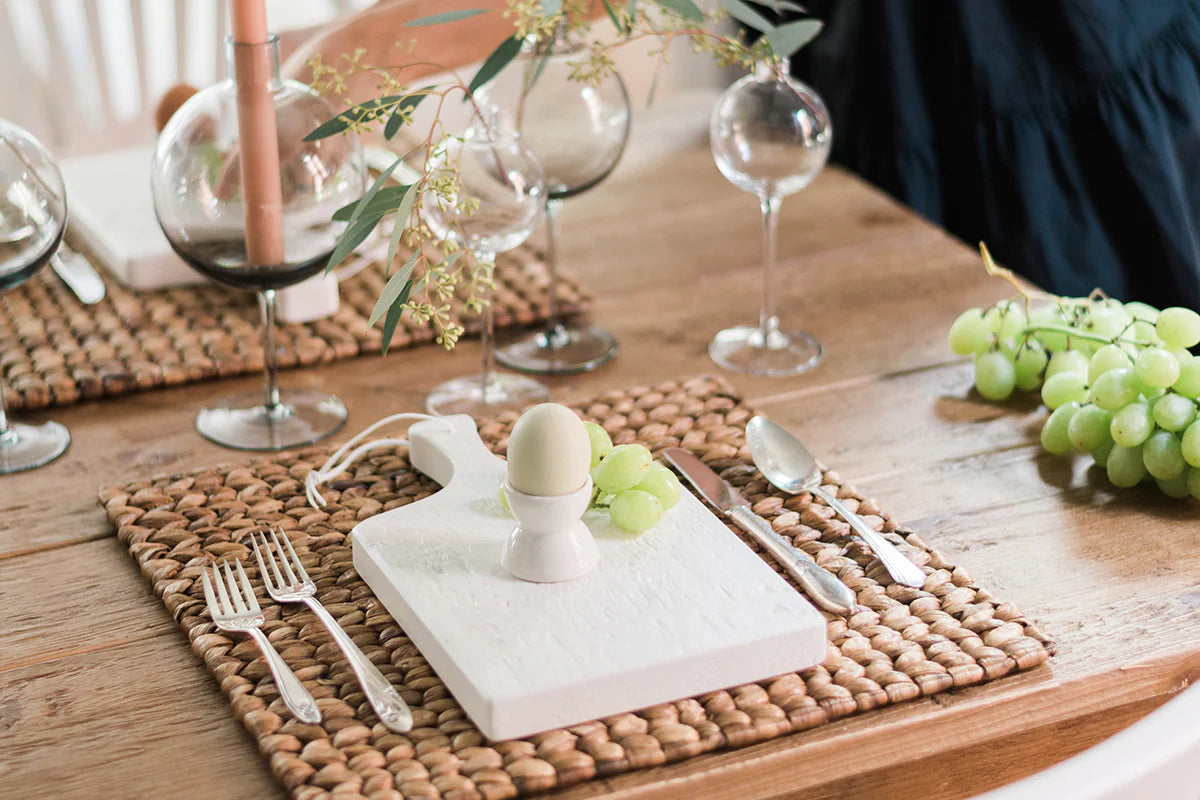 Table setting with mini charcuterie boards