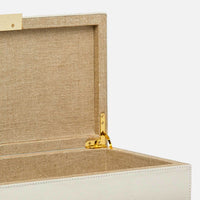 Ralston Decorative Boxes - Set of 2 Light Gray Full Grain Leather