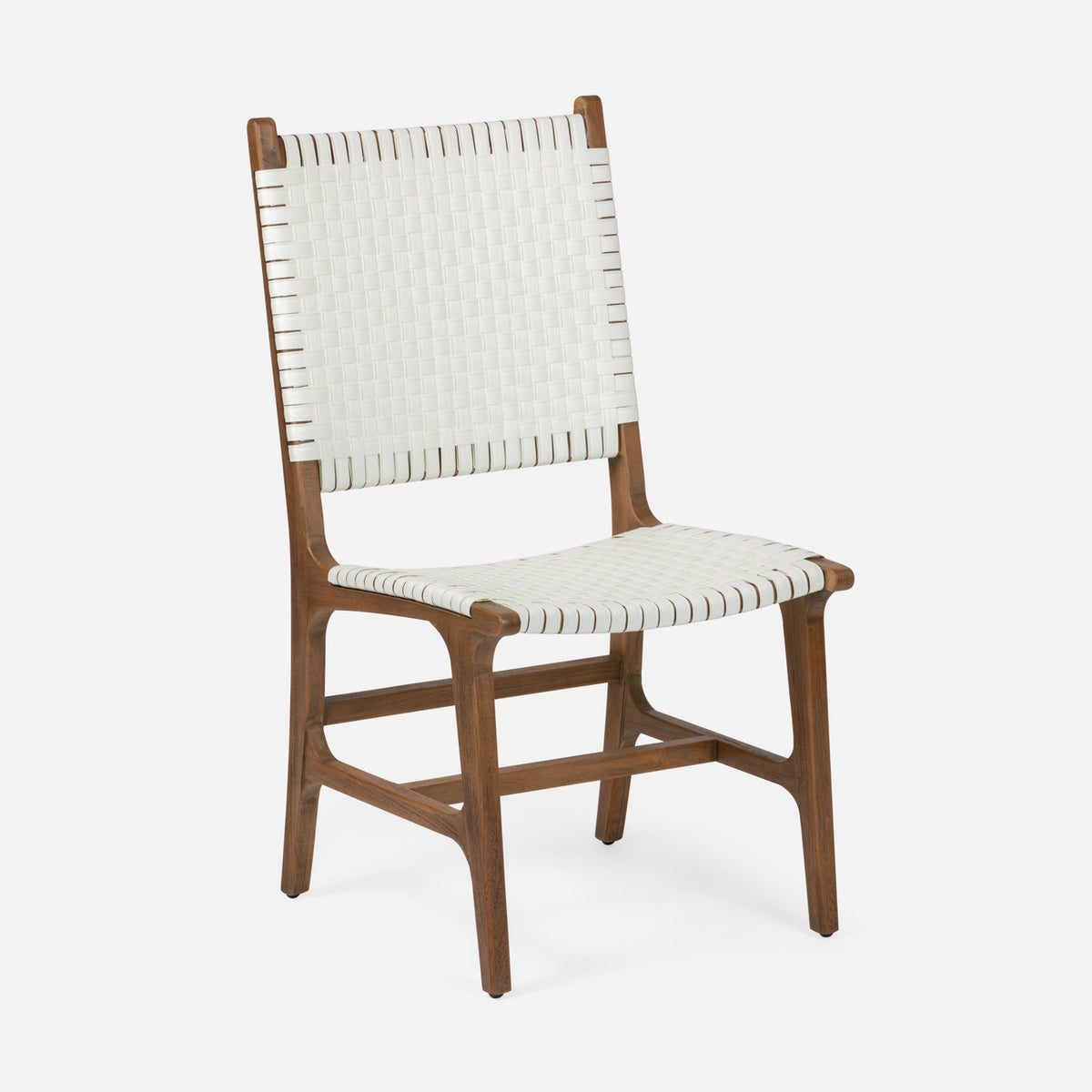 Rawley Dining Chair - Flat White Rattan Aged Natural Teak