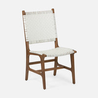 Rawley Dining Chair - Flat White Rattan Aged Natural Teak