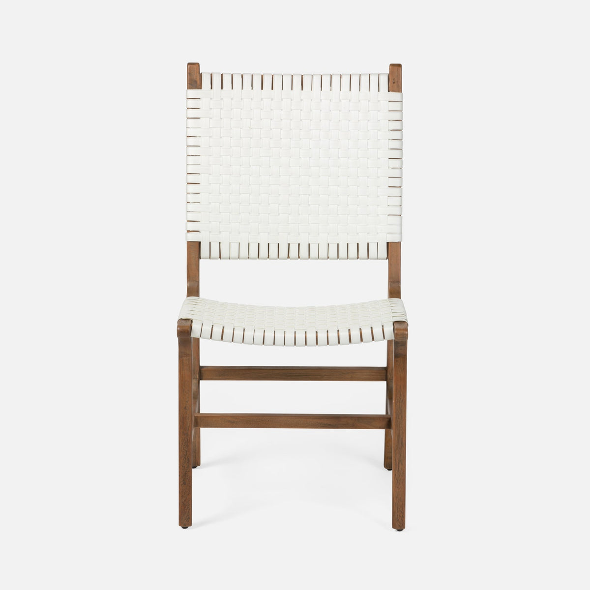 Rawley Dining Chair - Flat White Rattan Aged Natural Teak