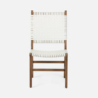 Rawley Dining Chair - Flat White Rattan Aged Natural Teak
