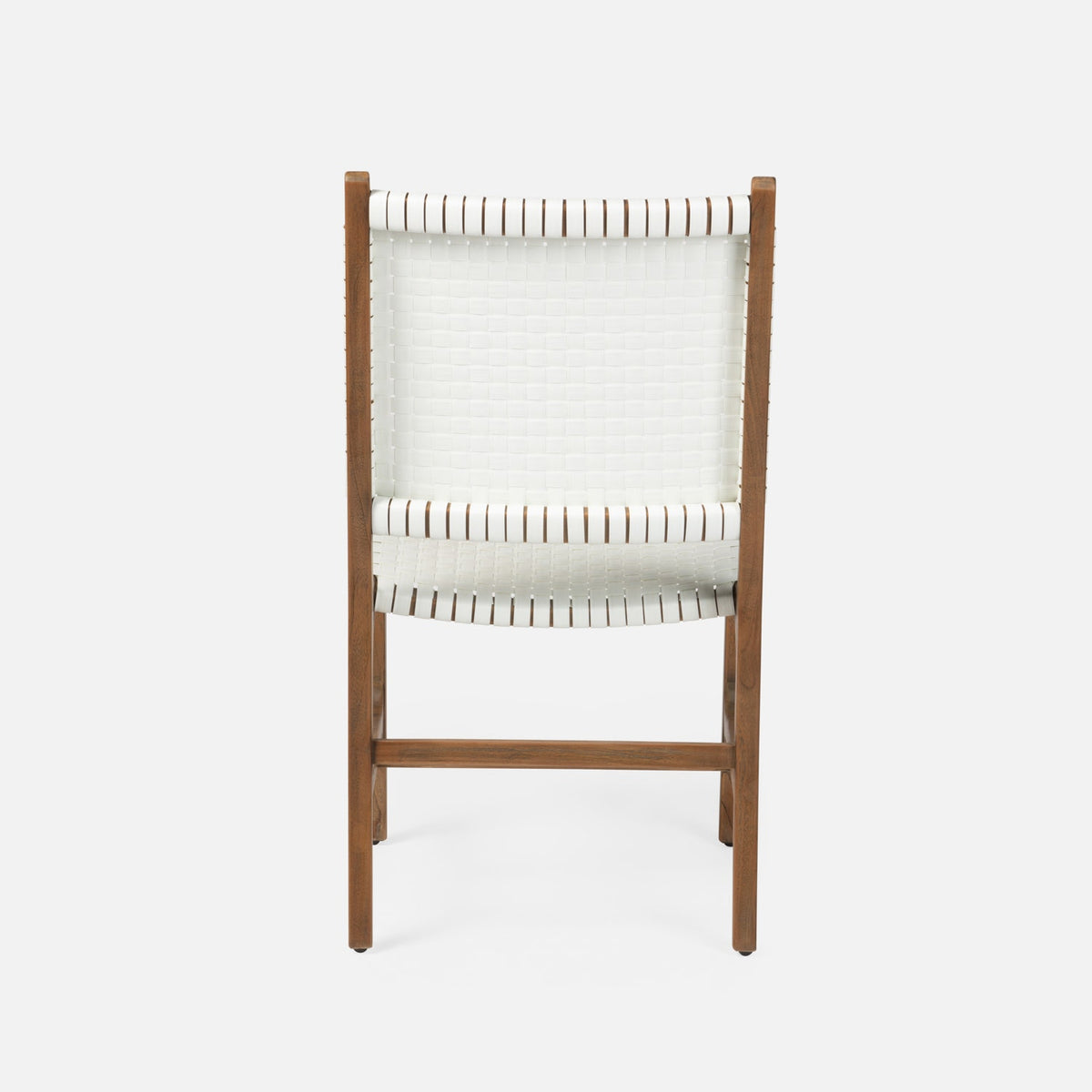 Rawley Dining Chair - Flat White Rattan Aged Natural Teak