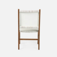 Rawley Dining Chair - Flat White Rattan Aged Natural Teak