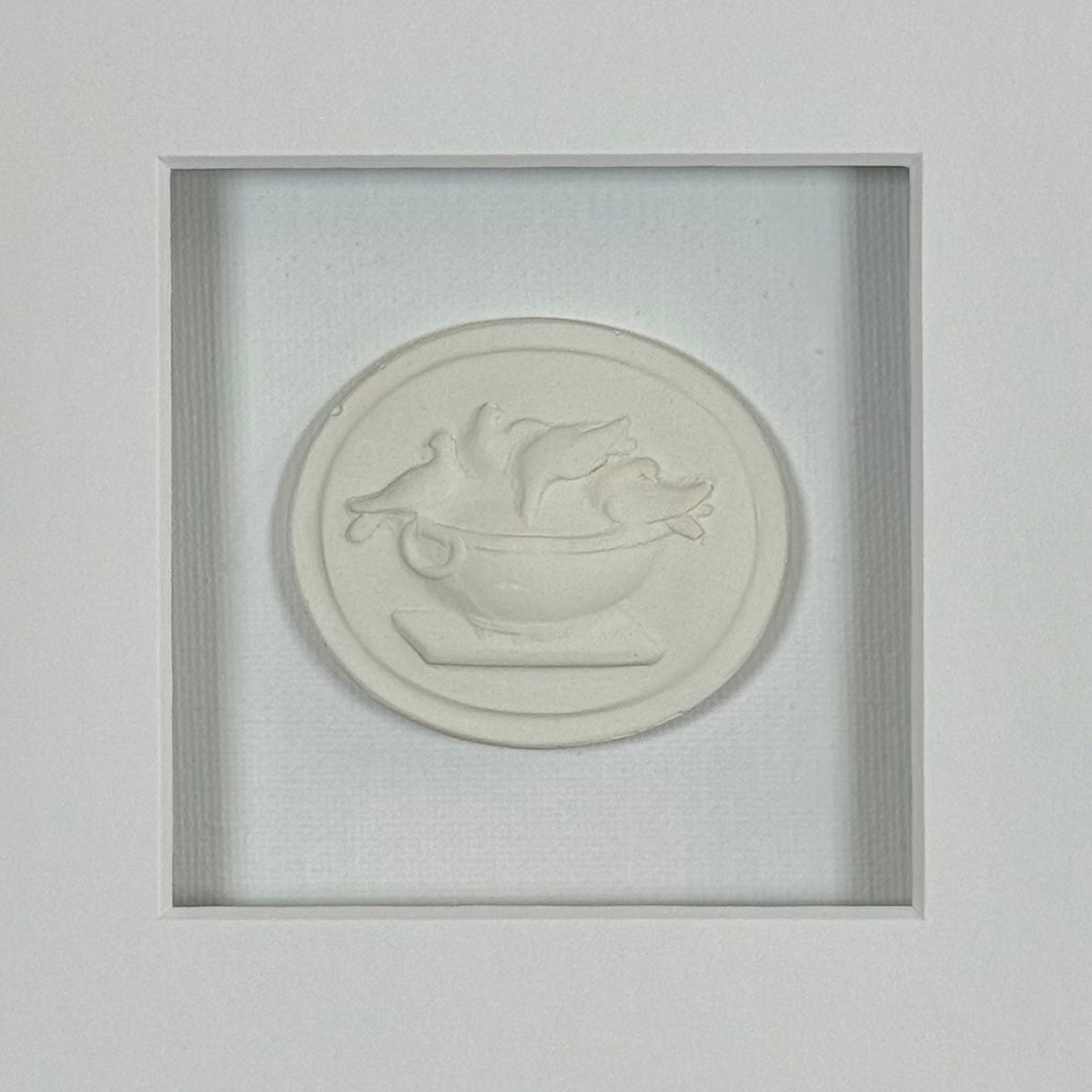 La Creme Bain D'Oiseaux Intaglio Framed Artwork - 8 x 8