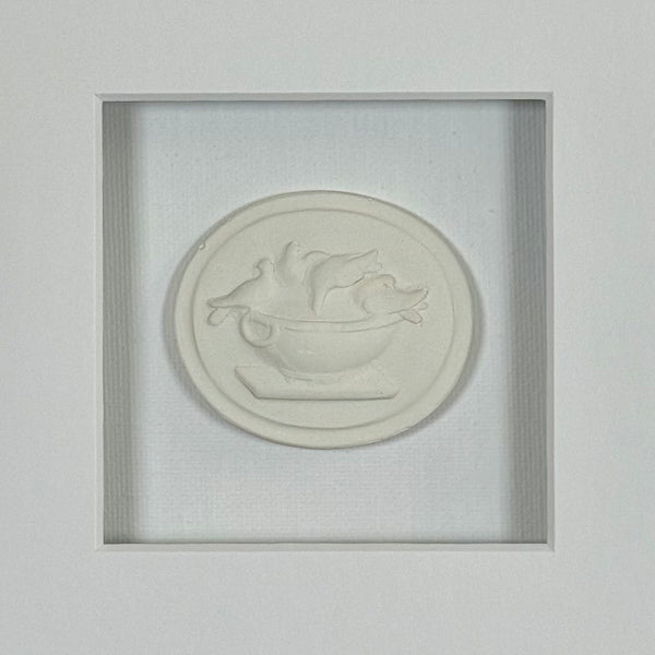 La Creme Bain D'Oiseaux Intaglio Framed Artwork - 8 x 8