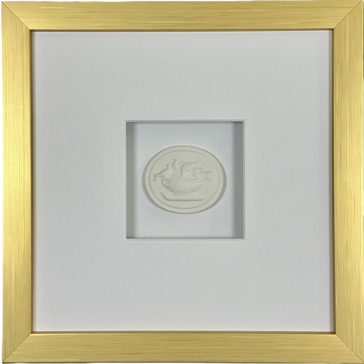La Creme Bain D'Oiseaux Intaglio Framed Artwork - 8 x 8