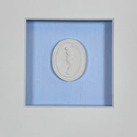 La Bleu Memoire Intaglio 1 Framed Artwork - 8 x 8