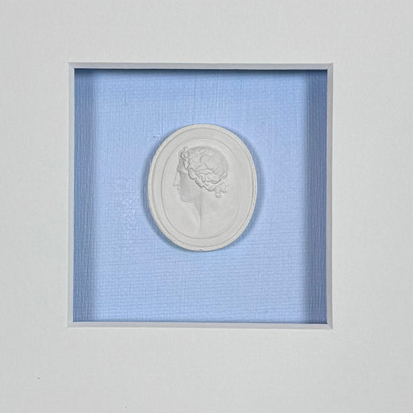 La Bleu Memoire Intaglio 2 Framed Artwork - 8 x 8