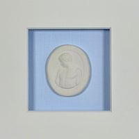 La Bleu Memoire Intaglio 8 Framed Artwork - 8 x 8