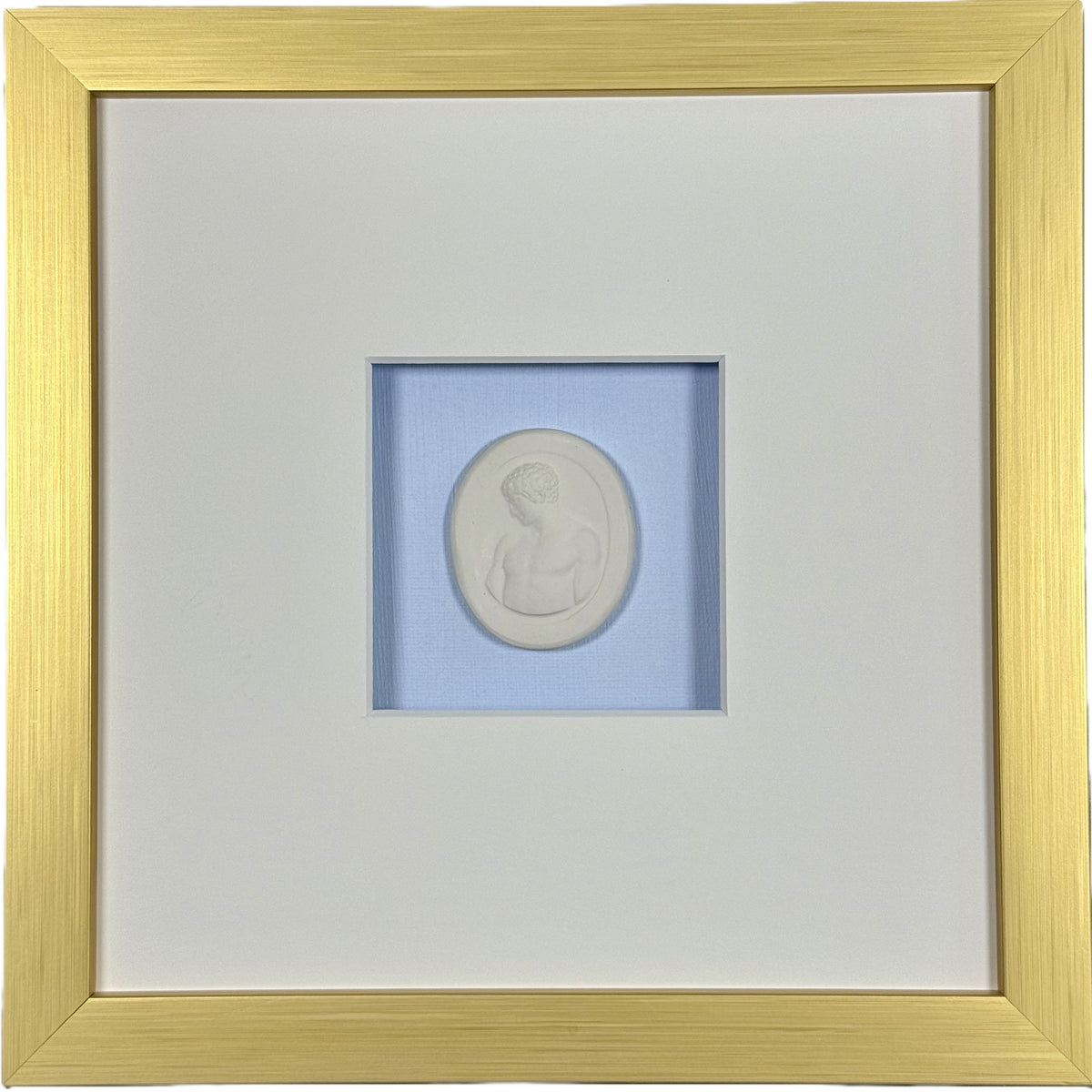 La Bleu Memoire Intaglio 8 Framed Artwork - 8 x 8