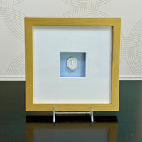 La Bleu Memoire Intaglio 1 Framed Artwork - 8 x 8
