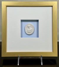 La Bleu Memoire Intaglio 8 Framed Artwork - 8 x 8