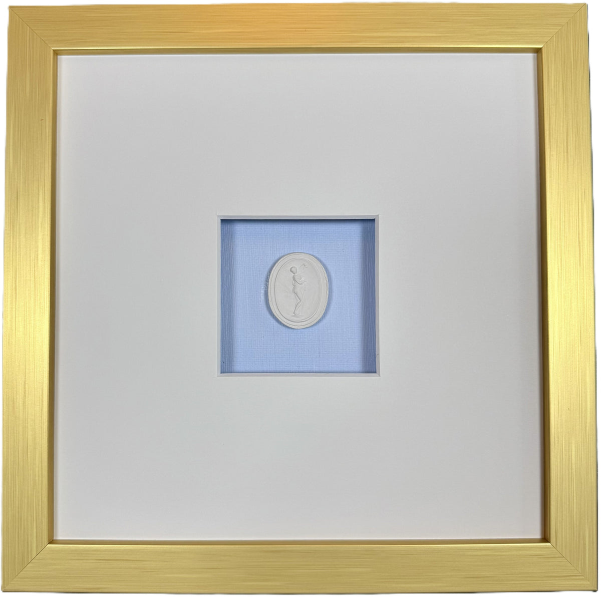 La Bleu Memoire Intaglio 1 Framed Artwork - 8 x 8