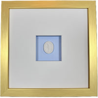 La Bleu Memoire Intaglio 1 Framed Artwork - 8 x 8