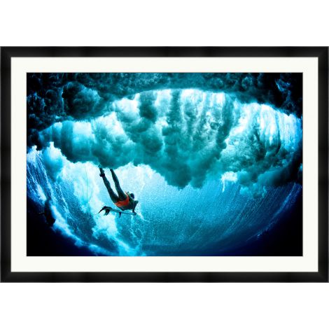 Surfer Dive 2 Photograph Artwork Matte Black Frame - 60.5 x 43.5