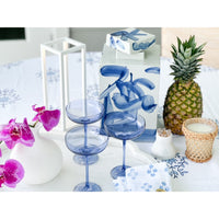 Square Tea Jar Blue And White Brushstroke - 12.5 Inch High